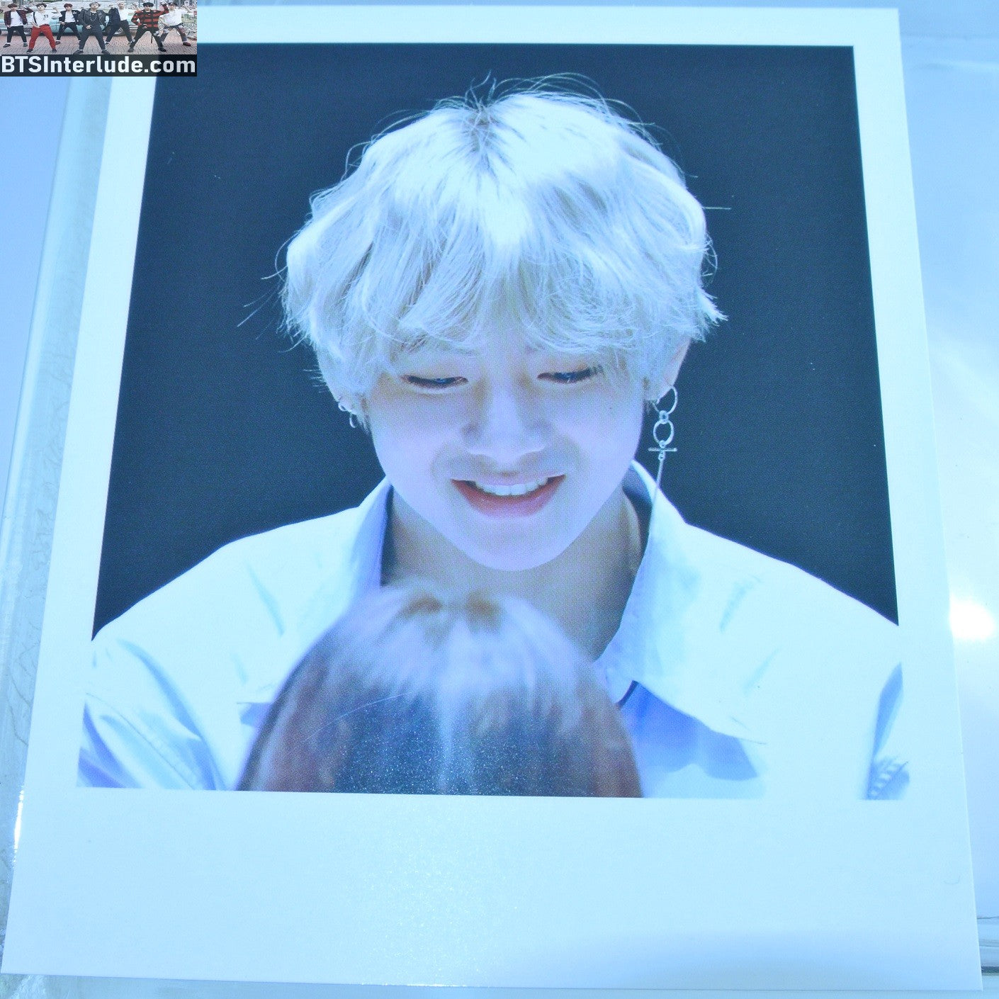 BTS POLAROID FANSITE V KIM TAEHYUNG 김태형 BLOND HAIR ANGELIC DNA ERA FANSIGN VIA FANSITE ONCE IN A VLUE MOON