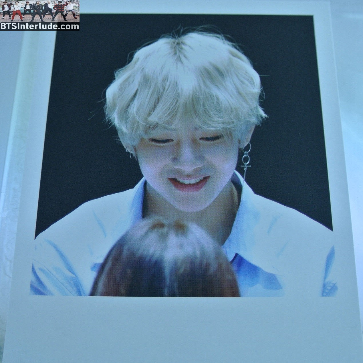 BTS POLAROID FANSITE V KIM TAEHYUNG 김태형 BLOND HAIR ANGELIC DNA ERA FANSIGN VIA FANSITE ONCE IN A VLUE MOON