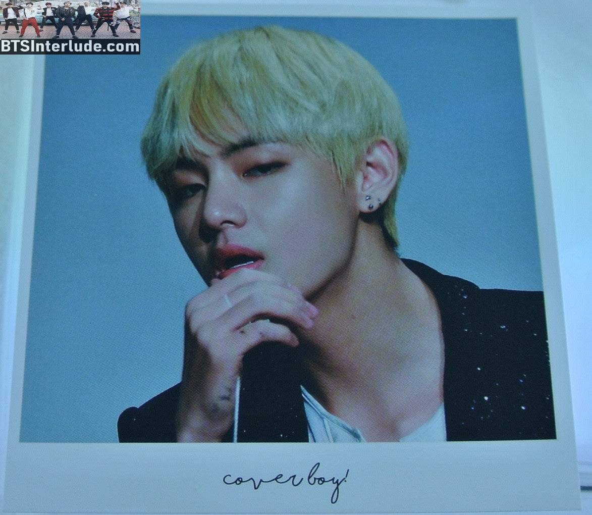 BTS POLAROID FANSITE V KIM TAEHYUNG 김태형 BLOND HAIR SEXY STARE VTAC FANSITE COVERBOY