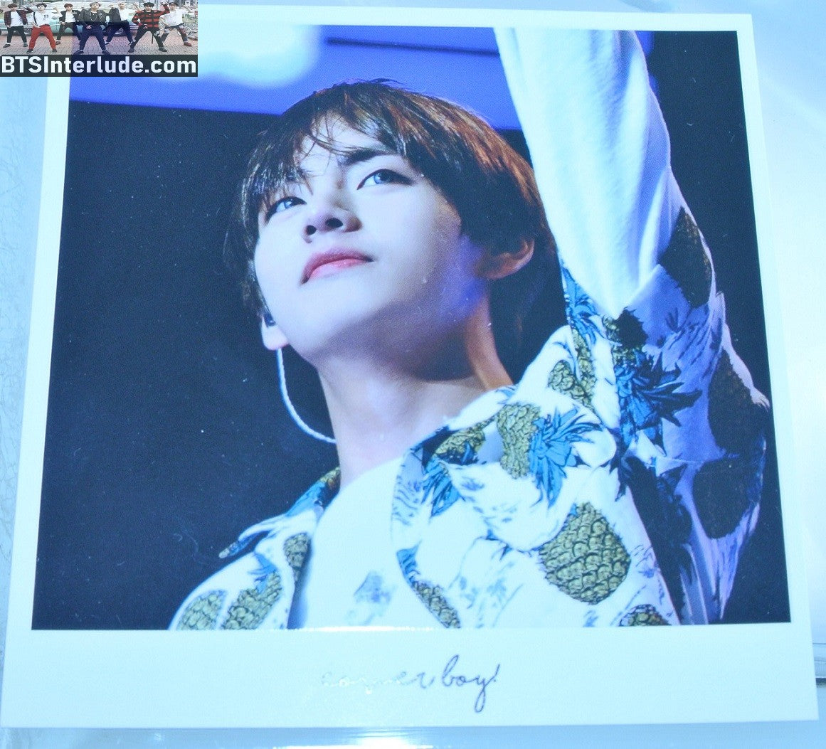 BTS POLAROID FANSITE V KIM TAEHYUNG 김태형 PINEAPPLE HAWAIIAN SHIRT WAVING VTAC FANSITE COVERBOY
