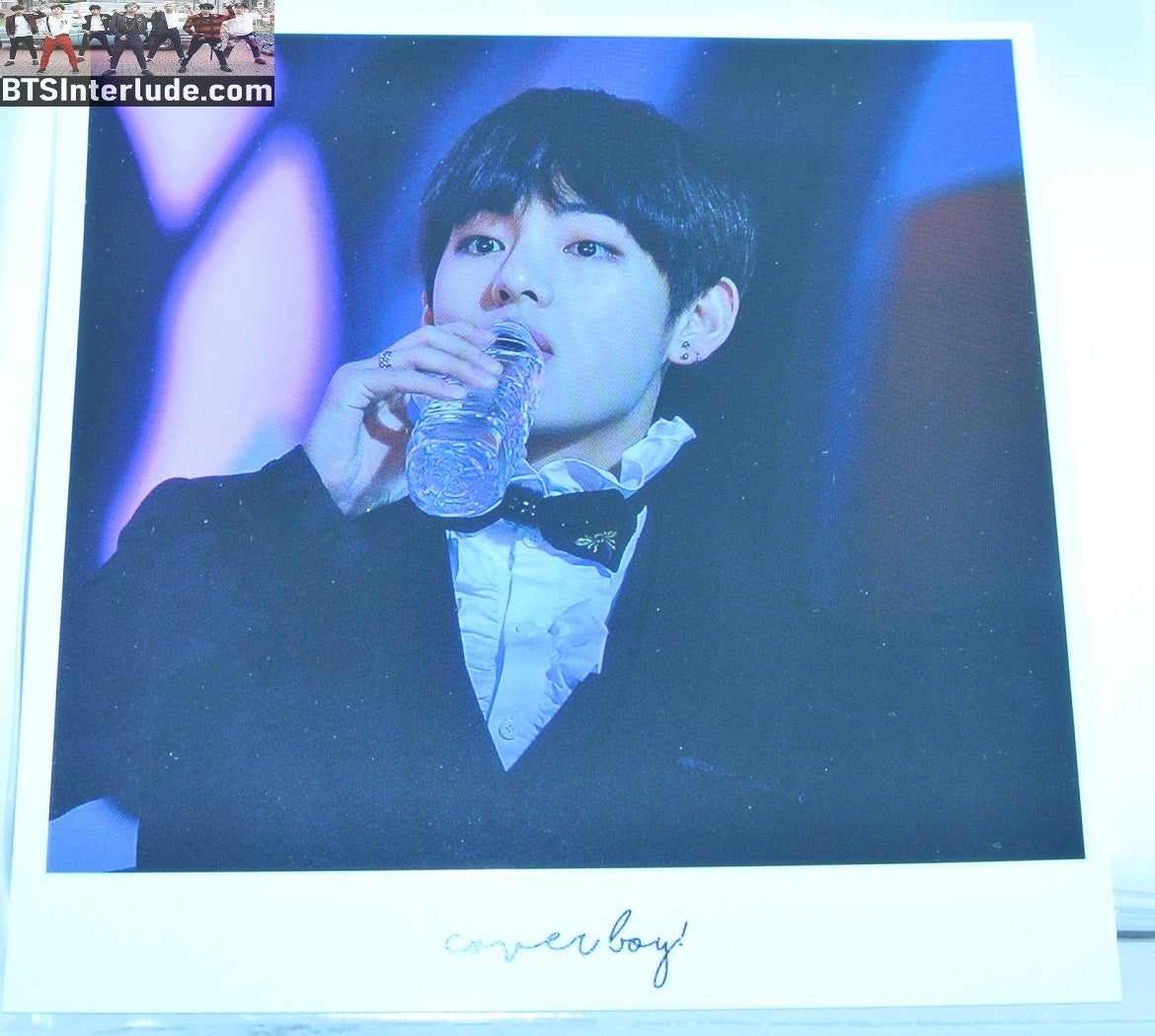 BTS POLAROID FANSITE V KIM TAEHYUNG 김태형 TUX DRINKING WATER VTAC FANSITE COVERBOY