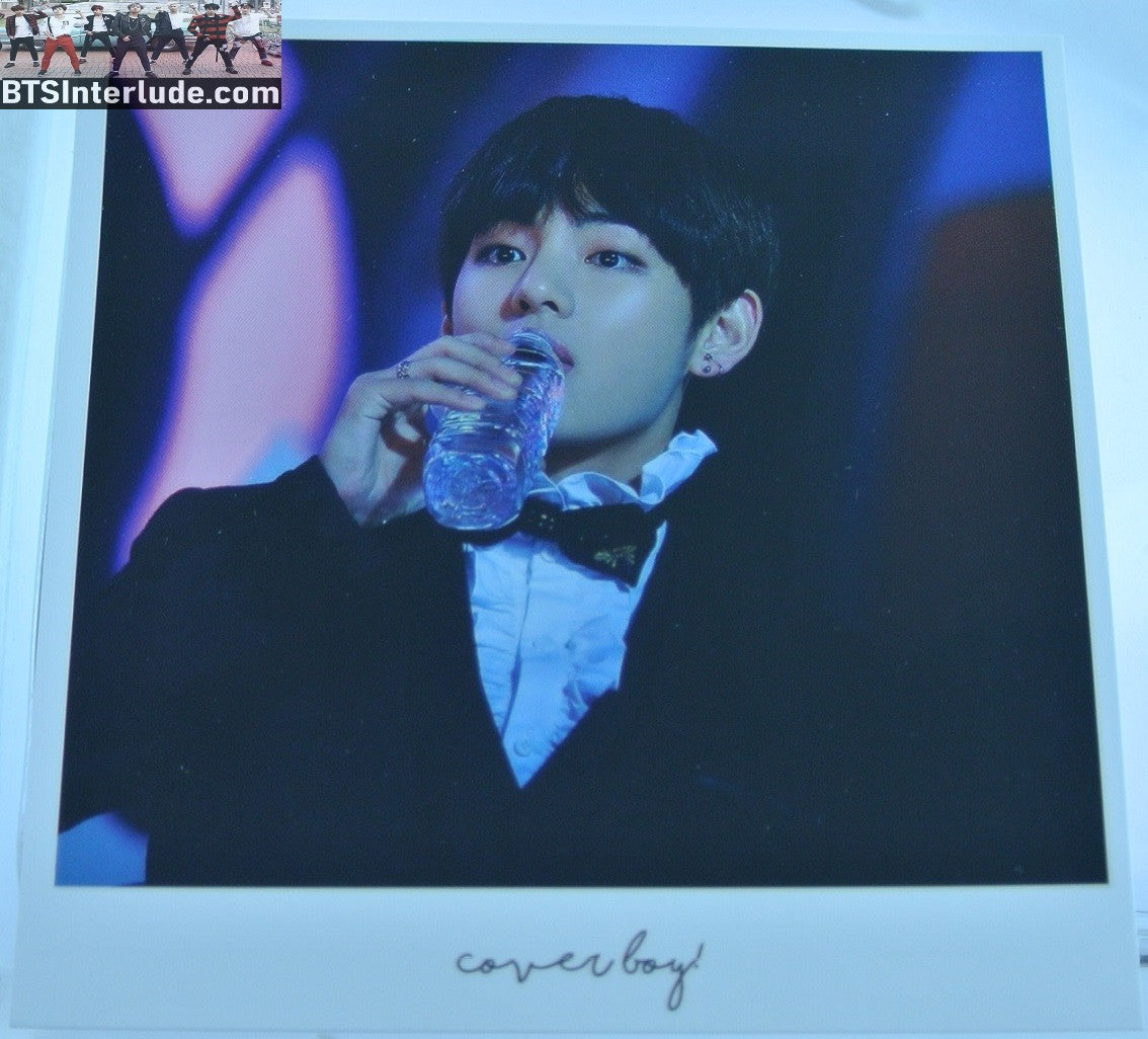 BTS POLAROID FANSITE V KIM TAEHYUNG 김태형 TUX DRINKING WATER VTAC FANSITE COVERBOY