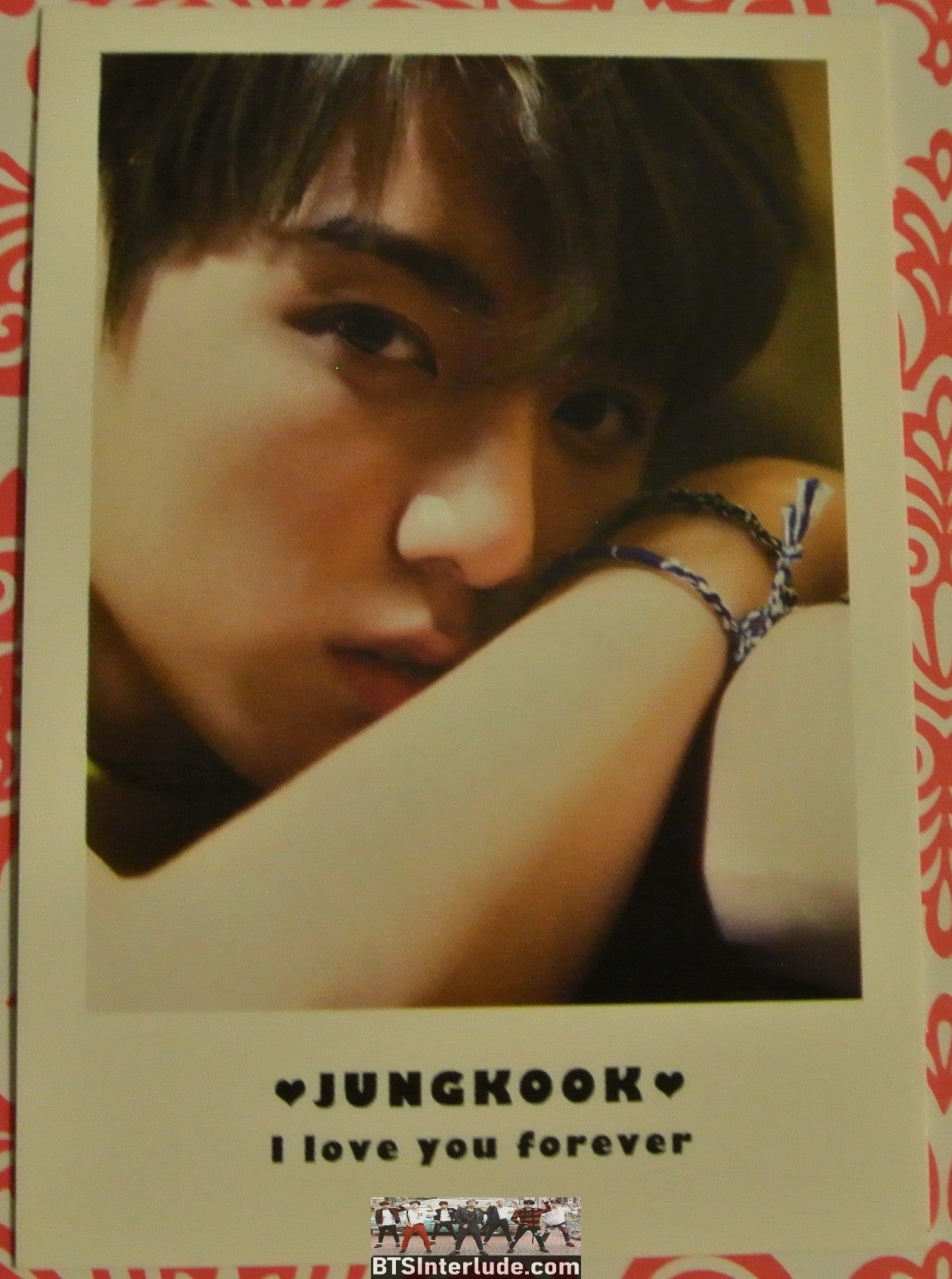BTS POLAROID FANSITE JEON JUNGKOOK 전정국 HEAD ON ARMS I LOVE YOU FOREVER FANSITE