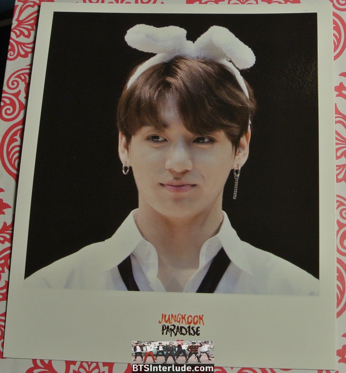 BTS POLAROID FANSITE JEON JUNGKOOK 전정국 FANSIGN BUNNY EARS JUNGKOOK PARADISE SITE