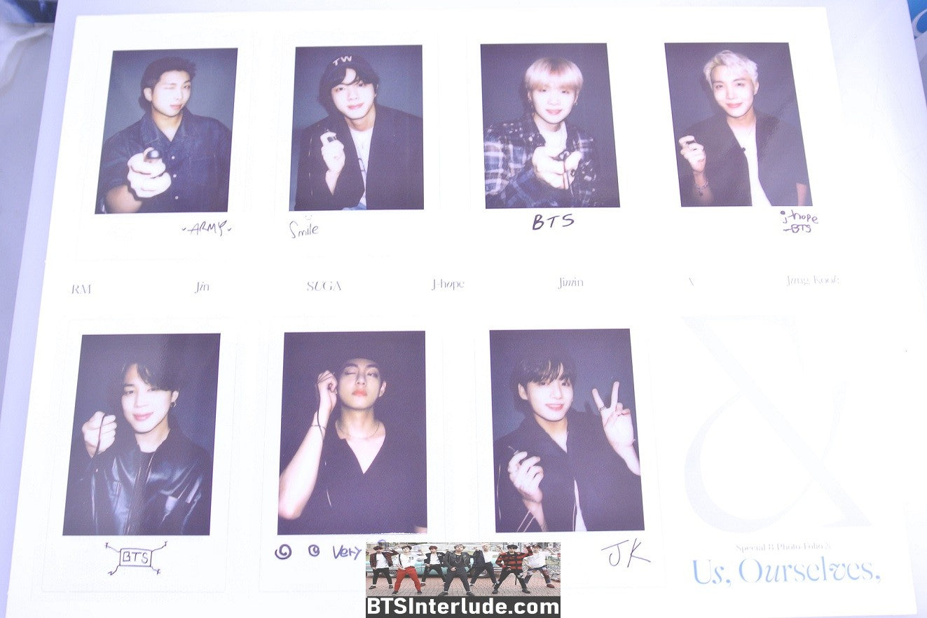 BTS POLAROID SHEET OFFICIAL GROUP US OURSELVES BTS PHOTOFOLIO 방탄소년단 JUNGKOOK V JIMIN RM J-HOPE SUGA JIN