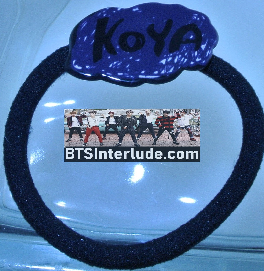 BTS PONYTAIL HOLDER BT21 KOYA RM KIM NAMJOON 김남준 NAME PURPLE SEAMLESS HAIR TIE