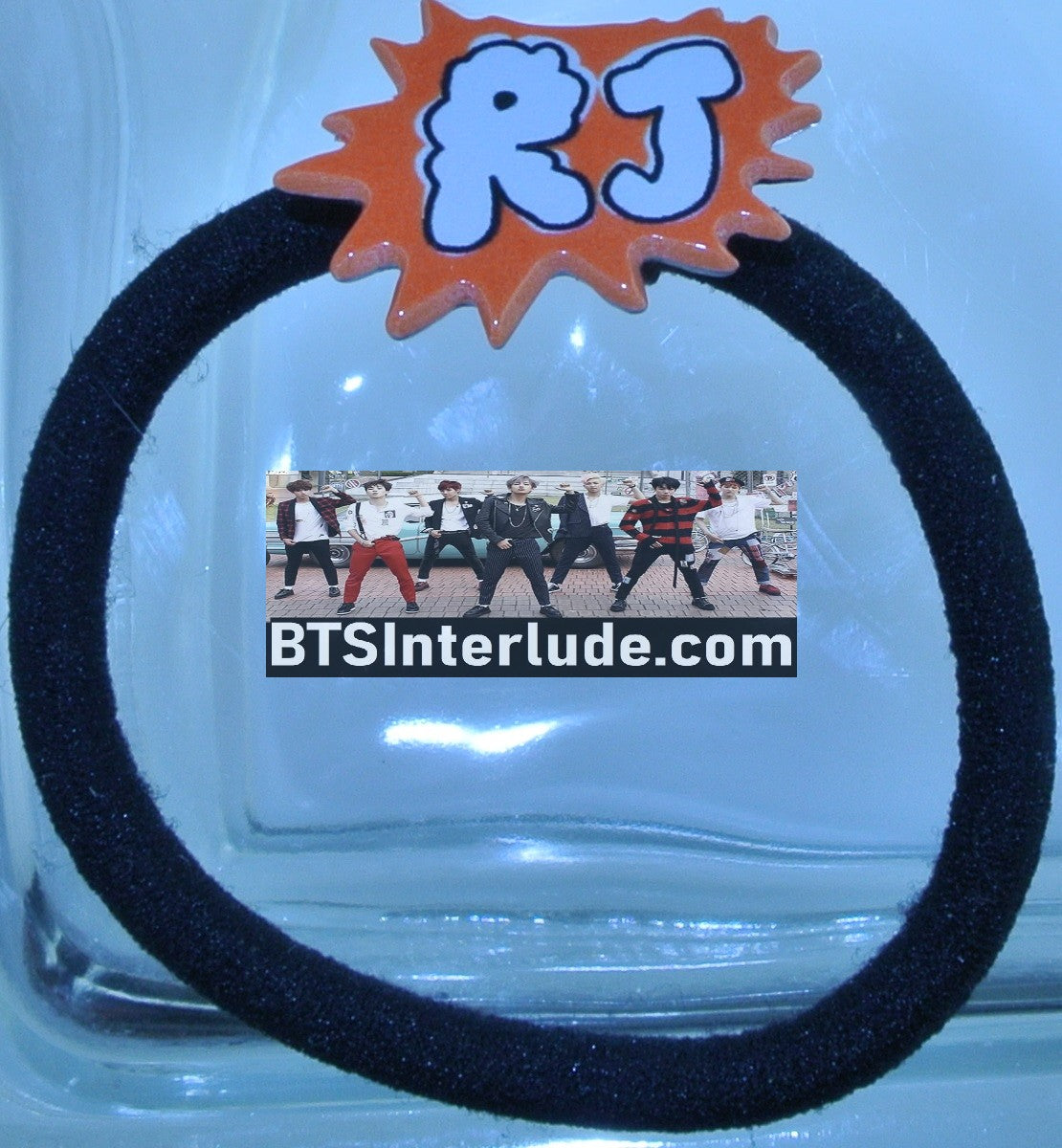 BTS PONYTAIL HOLDER BT21 RJ JIN KIM SEOKJIN 김석진 NAME ORANGE WHITE SEAMLESS HAIR TIE