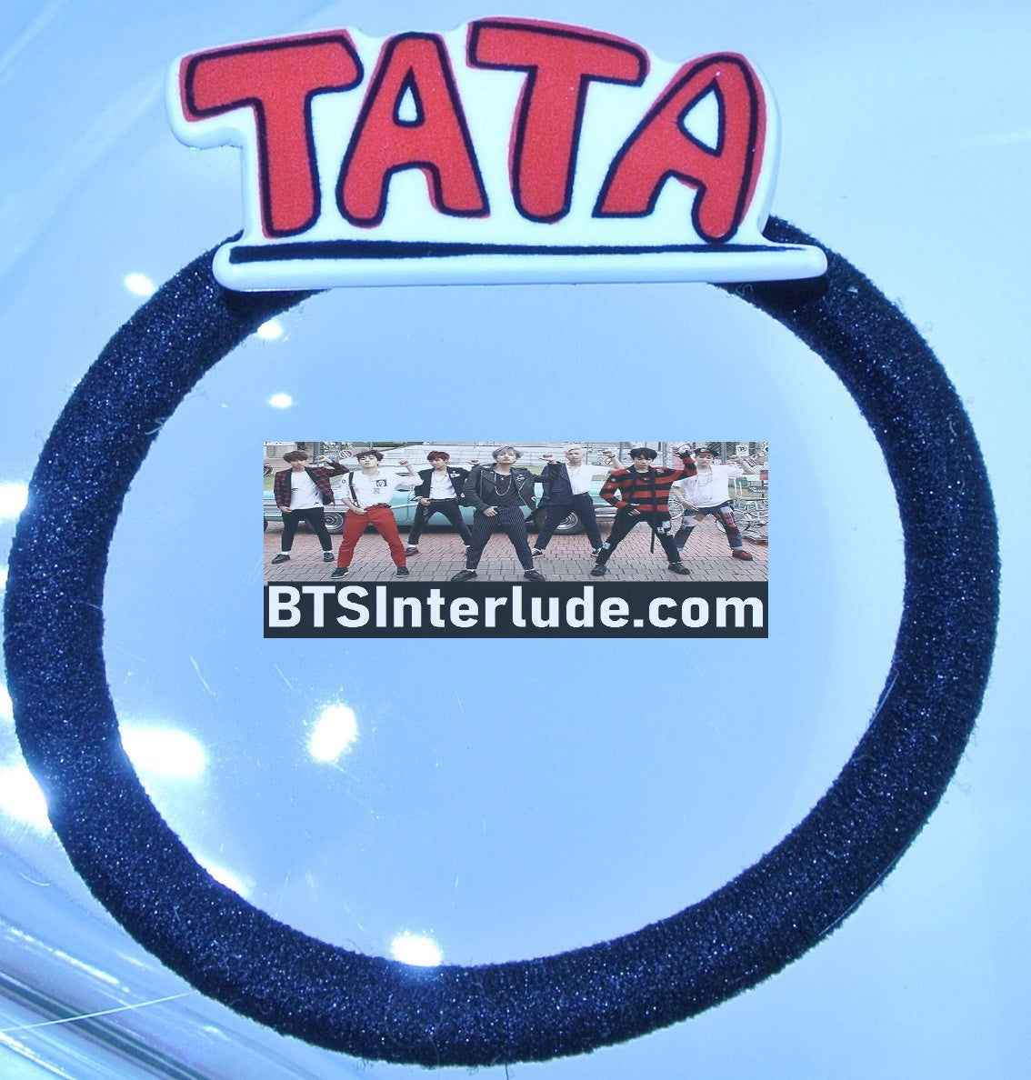 BTS PONYTAIL HOLDER BT21 TATA V KIM TAEHYUNG 김태형 NAME SEAMLESS HAIR TIE