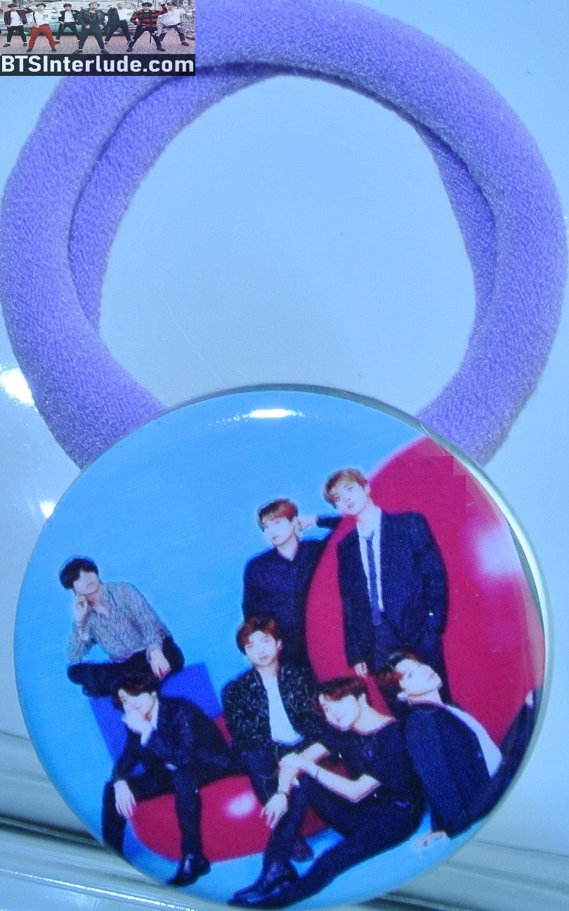 BTS PONYTAIL HOLDER BUTTON GROUP BLUE PINK JUNGKOOK V JIMIN RM J-HOPE SUGA JIN SEAMLESS HAIR TIE