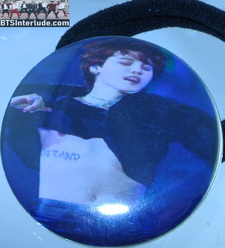 BTS PONYTAIL HOLDER BUTTON PARK JIMIN 박지민 BUSAN NEVERMIND TATTOO SEAMLESS HAIR TIE
