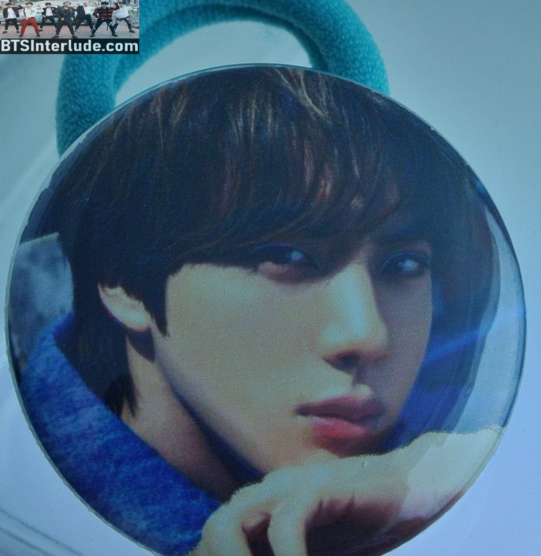 BTS PONYTAIL HOLDER BUTTON JIN KIM SEOKJIN 김석진 BUTTER CAR WASH SEAMLESS HAIR TIE