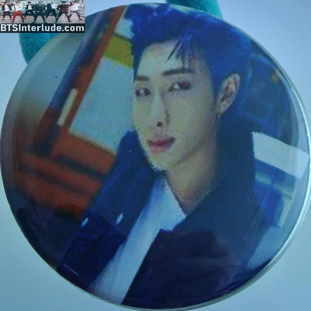 BTS PONYTAIL HOLDER BUTTON RM KIM NAMJOON 김남준 BLUE HAIR BUTTER CAR WASH SEAMLESS HAIR TIE