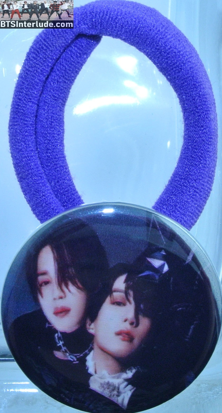 BTS PONYTAIL HOLDER BUTTON SUB-UNIT PARK JIMIN JEON JUNGKOOK FAN EDIT ID CHAOS TIME DIFFERENCE SEAMLESS HAIR TIE