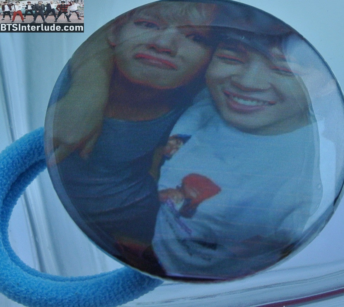 BTS PONYTAIL HOLDER BUTTON SUB-UNIT DEBUT ERA PARK JIMIN V KIM TAEHYUNG SEAMLESS HAIR TIE