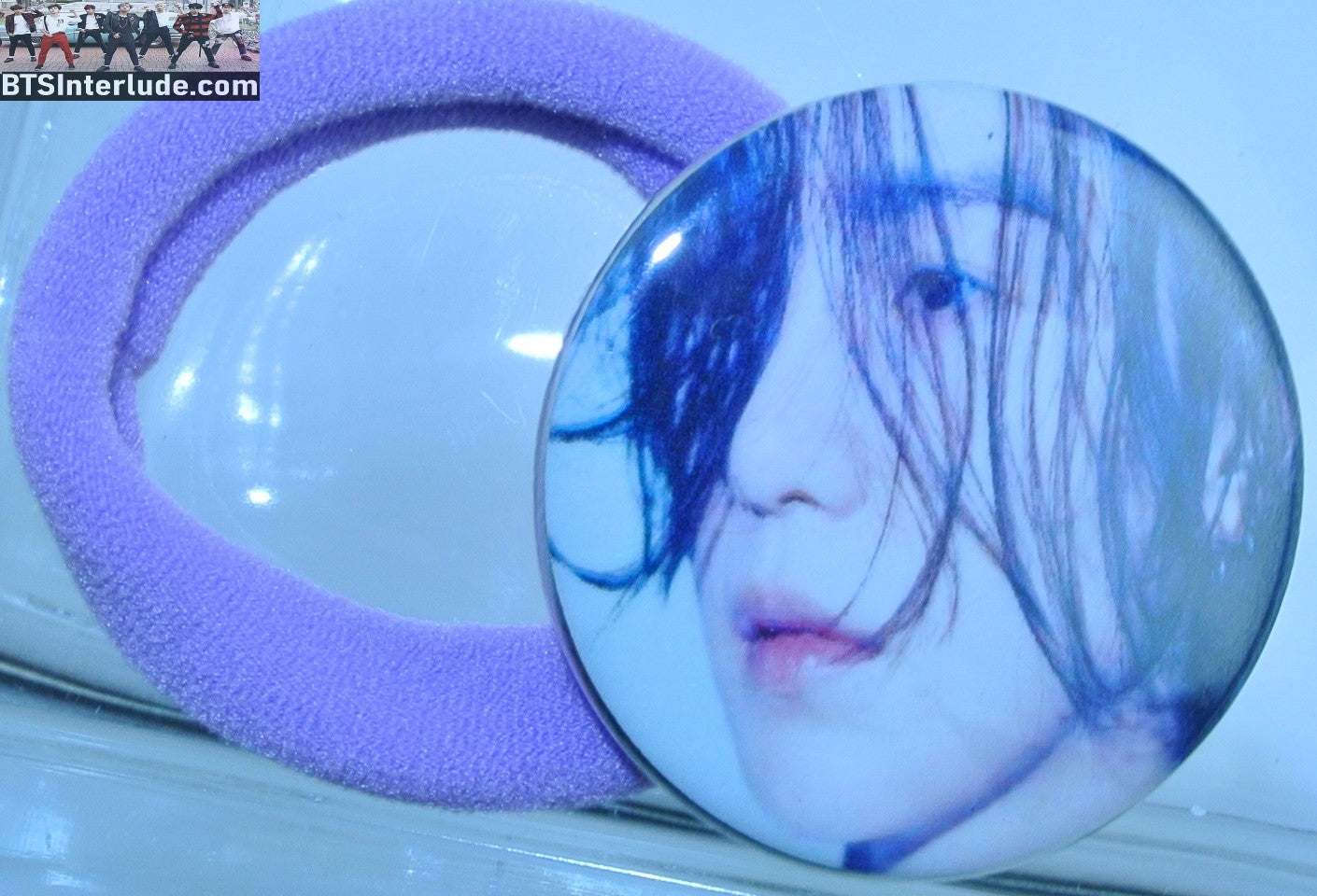 BTS PONYTAIL HOLDER BUTTON SUGA MIN YOONGI 민윤기 LONG HAIR IN FACE SEAMLESS HAIR TIE