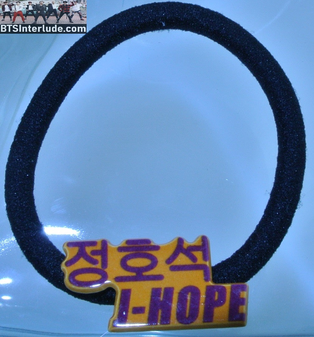 BTS PONYTAIL HOLDER J-HOPE JUNG HOSEOK 정호석 NAME HANGUL ENGLISH SEAMLESS HAIR TIE