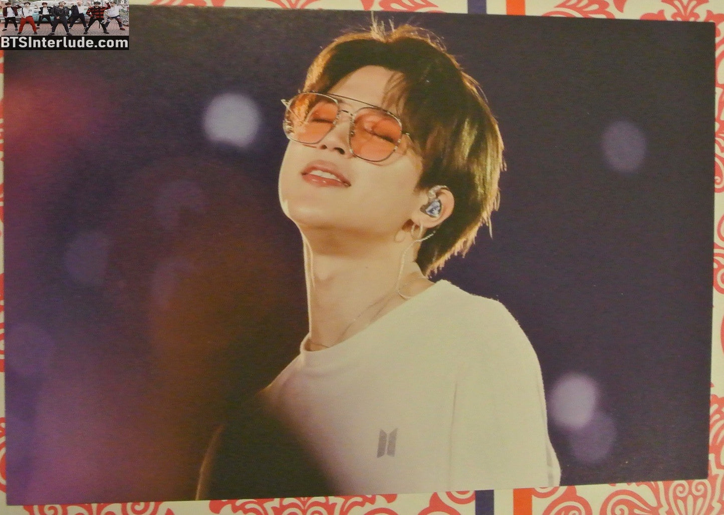 BTS POSTCARD FANSITE PARK JIMIN 박지민 WHITE SHIRT GLASSES INVICTUS FANSITE FILTERS OF YOU