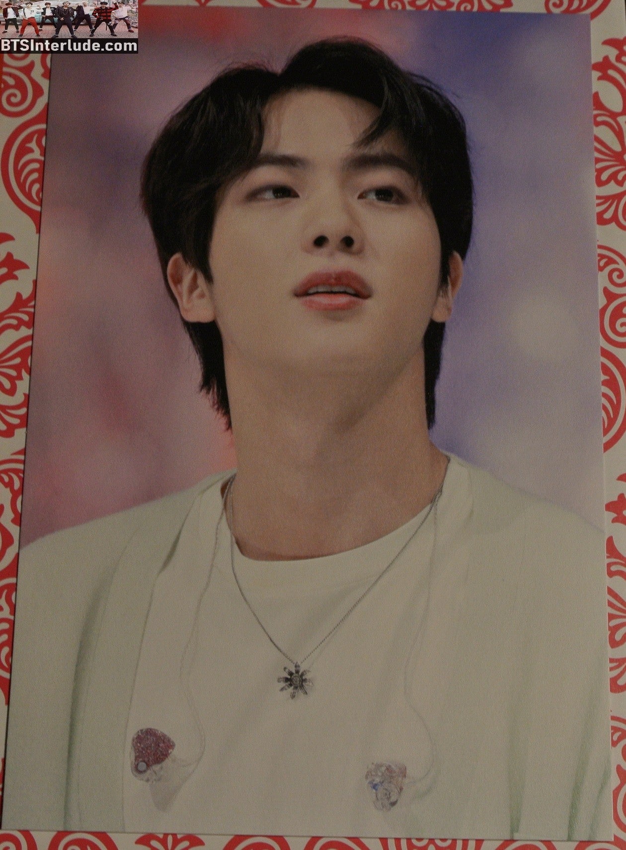 BTS POSTCARD FANSITE JIN KIM SEOKJIN 김석진 BLUE SWEATER 4" X 6"