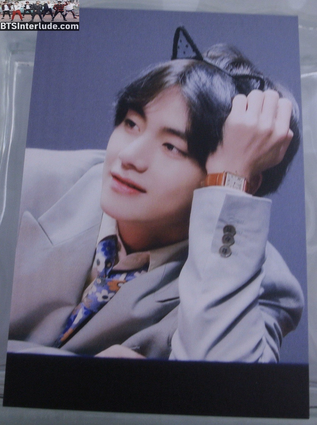 BTS POSTCARD FANSITE V KIM TAEHYUNG 김태형 BLACK CAT EARS FANSIGN I SWEAR FANSITE