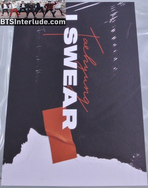 BTS POSTCARD FANSITE V KIM TAEHYUNG 김태형 BLACK CAT EARS FANSIGN I SWEAR FANSITE