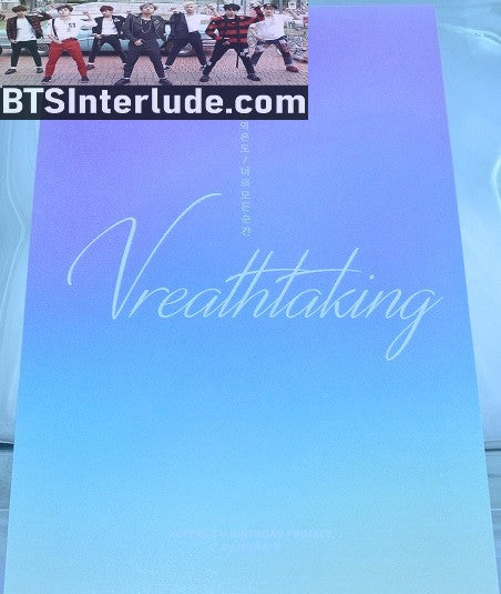 BTS POSTCARD FANSITE V KIM TAEHYUNG 김태형 BLUE DENIM JACKET BLACK MASK NUNA V FANSITE VREATHTAKING