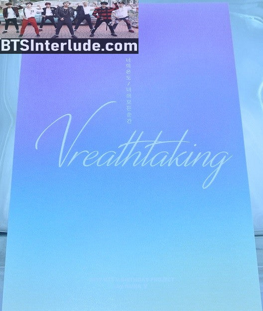 BTS POSTCARD FANSITE V KIM TAEHYUNG 김태형 PROFILE BLUE DENIM JACKET WHITE MASK NUNA V FANSITE VREATHTAKING