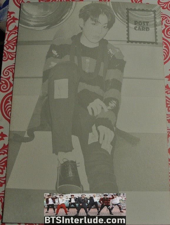 BTS POSTCARD FANSITE JEON JUNGKOOK 전정국 BROWN SUIT WAR OF HORMONE ON BACK