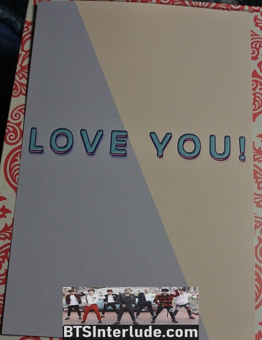 BTS POSTCARD FANSITE JEON JUNGKOOK 전정국 LOVE YOU FANSITE WHITE LONG SLEEVE TEE SMILE