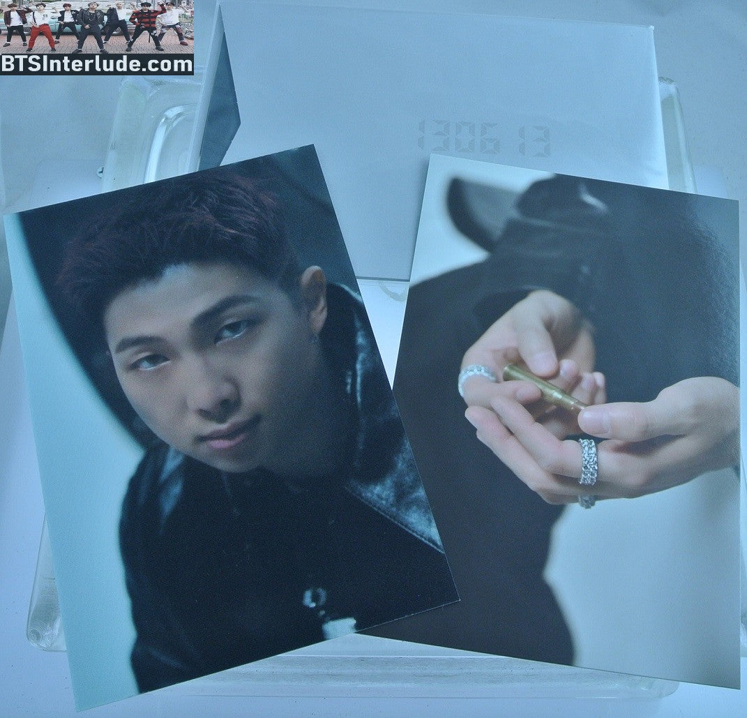 BTS POSTCARD OFFICIAL LENTICULAR RM KIM NAMJOON 김남준 SET OF 2 BULLET PROOF EXHIBITION NEW OFFICIAL MERCHANDISE POST CARD