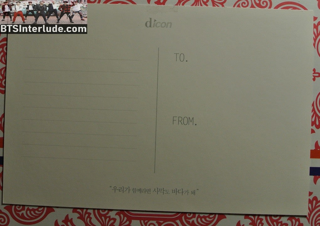 BTS POSTCARD OFFICIAL V KIM TAEHYUNG 김태형 DICON PHOTO SHOOT PINK JACKET PROFILE 4" X 6"