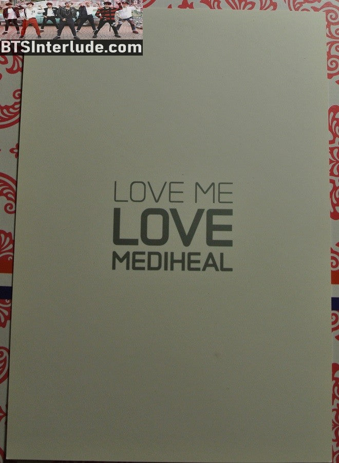 BTS POSTCARD OFFICIAL V KIM TAEHYUNG 김태형 MINT HAIR HAND HEART LOVE ME LOVE MEDIHEAL 4" X 6"