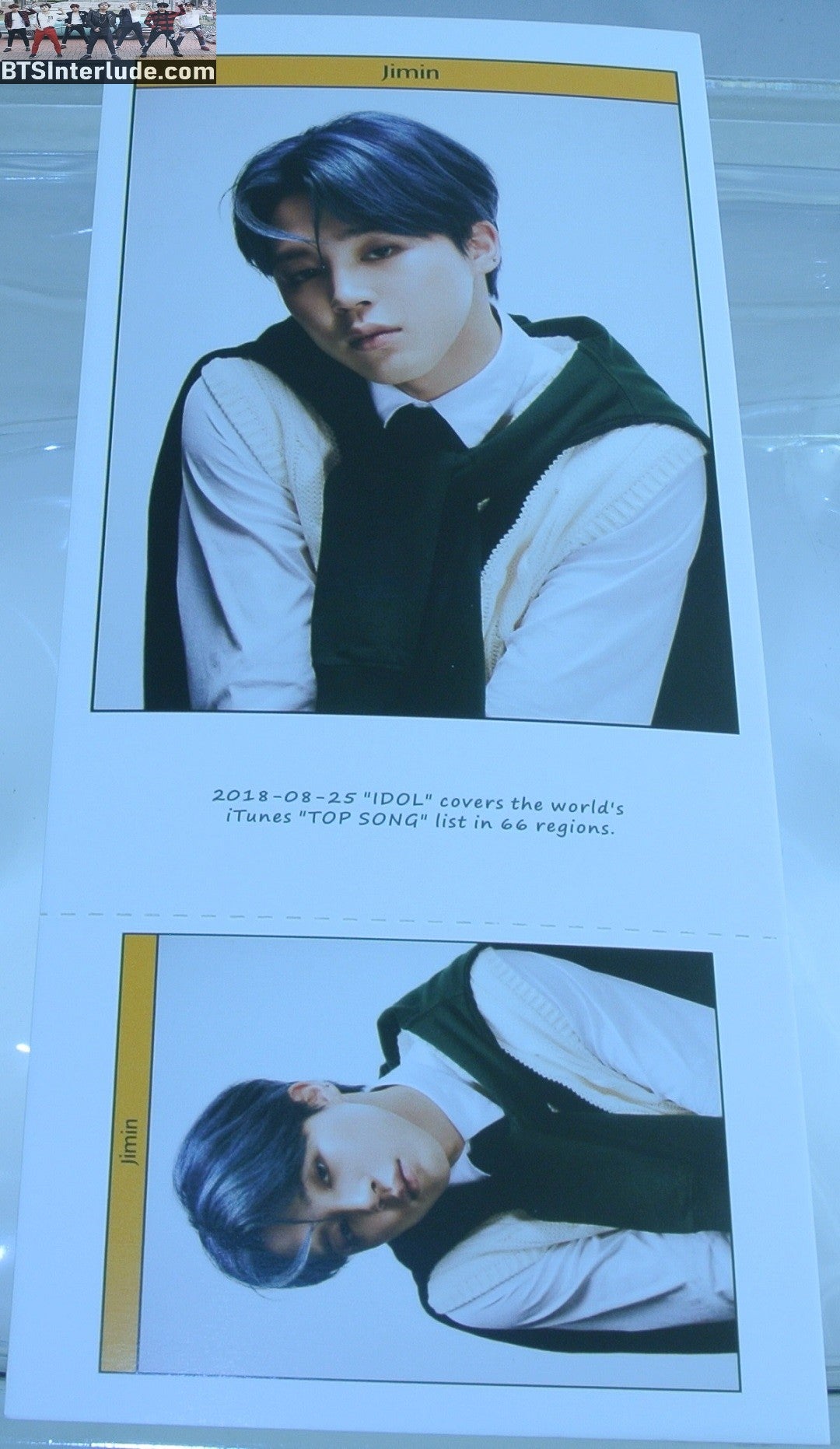 BTS POSTCARD PHOTOCARD FANSITE PARK JIMIN 박지민 SERIOUS MOTS 7 MAP OF THE SOUL POST CARD PHOTO CARD