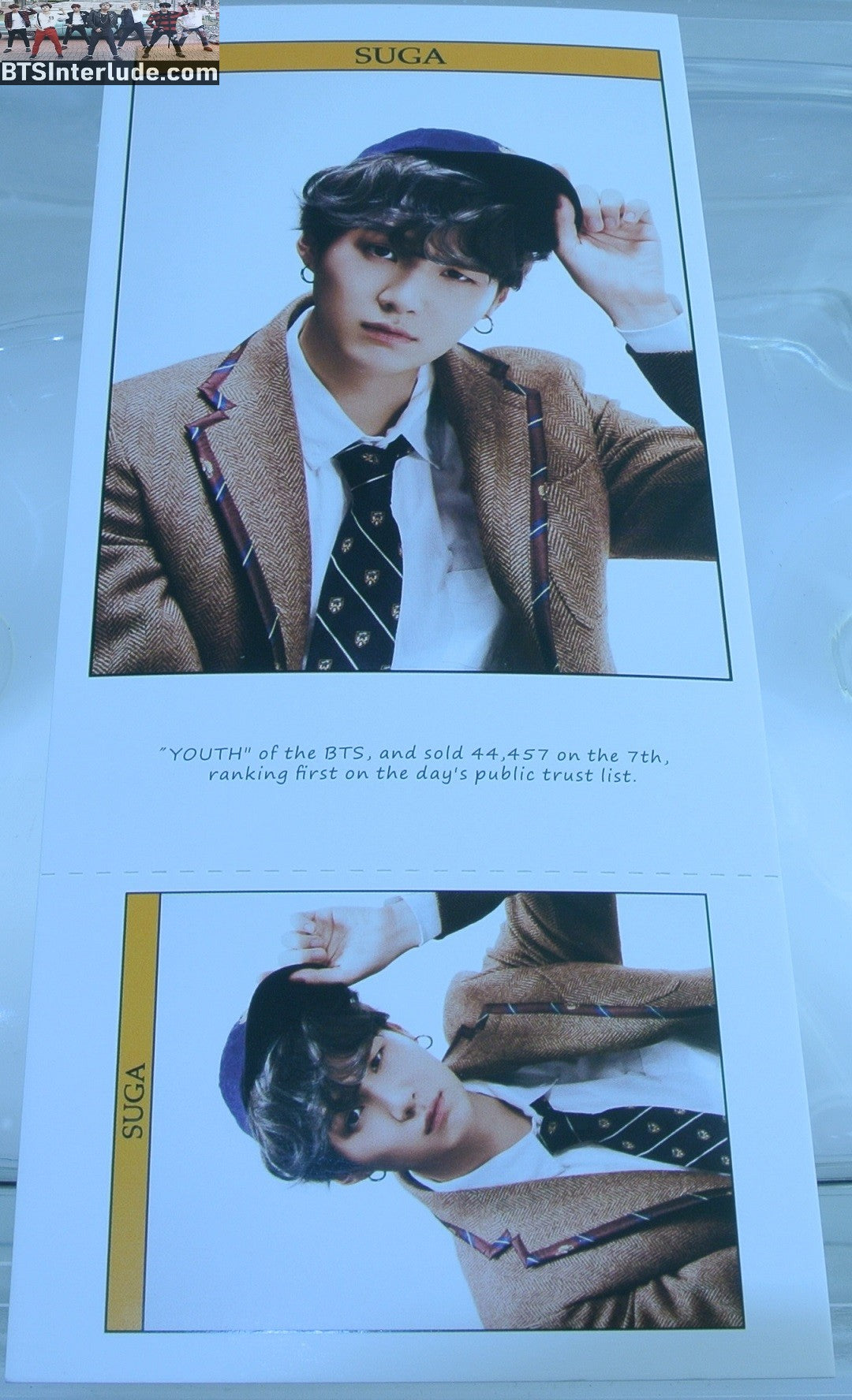 BTS POSTCARD PHOTOCARD FANSITE SUGA MIN YOONGI 민윤기 SERIOUS MOTS 7 MAP OF THE SOUL POST CARD PHOTO CARD SET