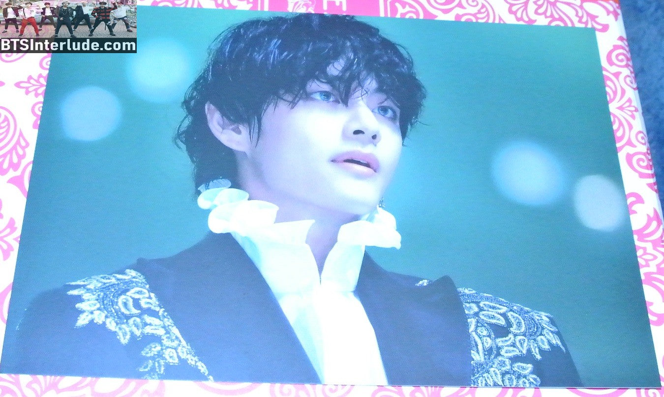 BTS POSTCARD V KIM TAEHYUNG 김태형 2019 MMAS DIONYSUS PERFORMANCE WHITE FRILLY SHIRT