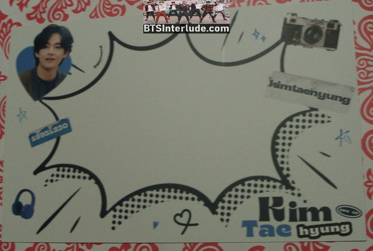 BTS POSTCARD FANSITE V KIM TAEHYUNG 김태형 RADIO SHOW APPEARANCE BROWN SWEATER PHOTO FANSITE
