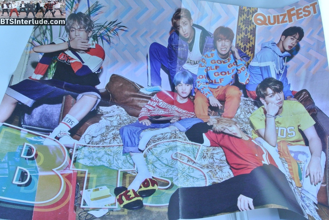 BTS POSTER FOLDED FANSITE GROUP 4 PAGE DNA MUSIC VIDEO MV SET JUNGKOOK V JIMIN RM J-HOPE SUGA JIN