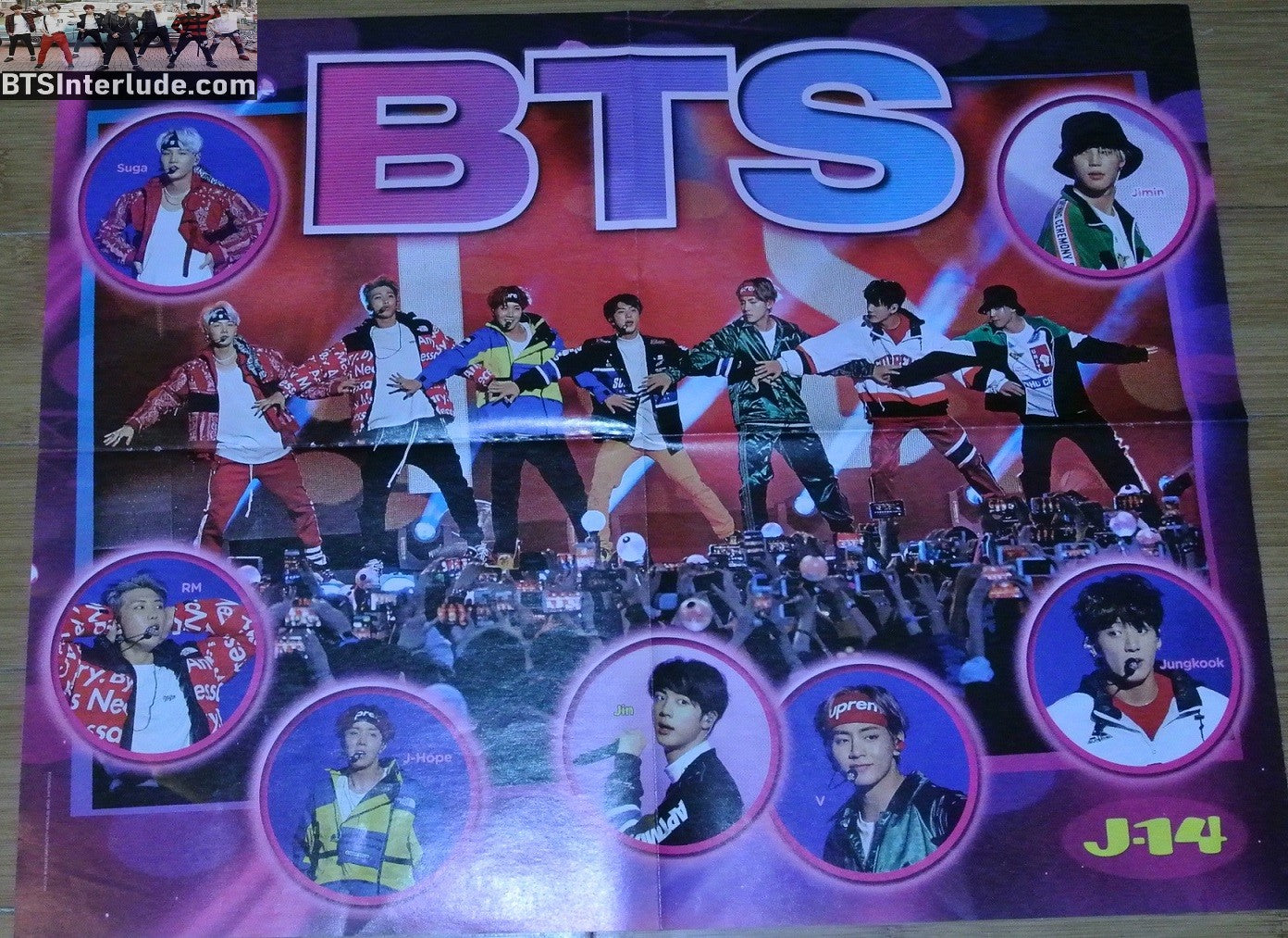 BTS POSTER FOLDED FANSITE GROUP 4 PAGE MIC DROP JUNGKOOK V JIMIN RM J-HOPE SUGA JIN