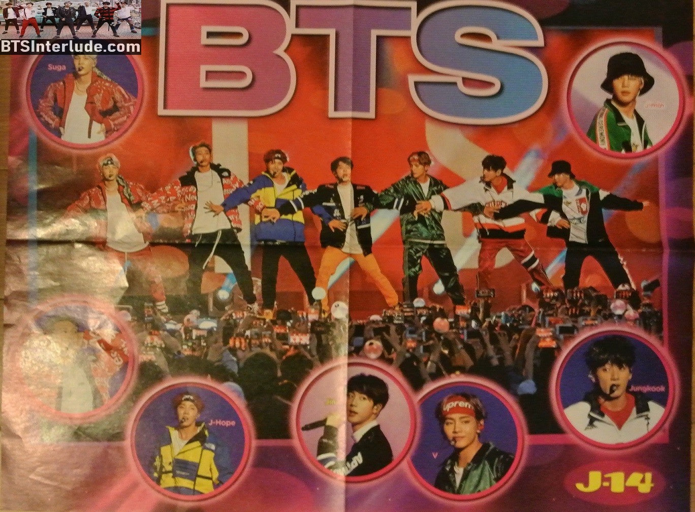 BTS POSTER FOLDED FANSITE GROUP 4 PAGE MIC DROP JUNGKOOK V JIMIN RM J-HOPE SUGA JIN