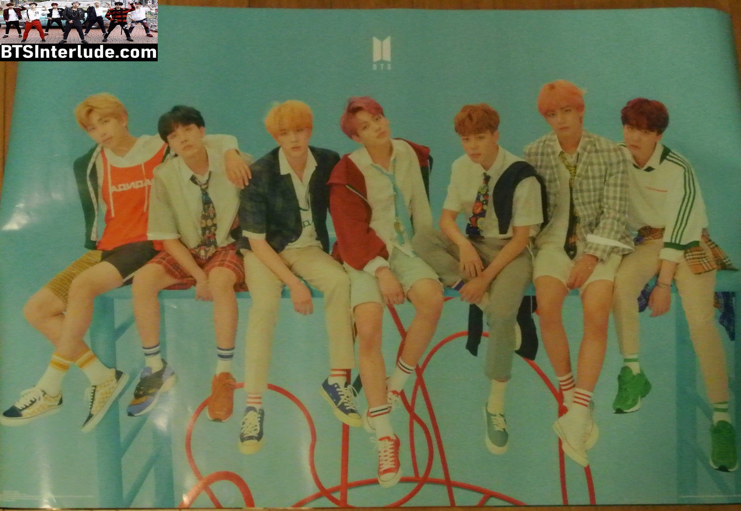 BTS POSTER FANSITE GROUP PLAYGROUND LOVE YOURSELF ANSWER 22.5" X 34.5" JUNGKOOK V JIMIN RM J-HOPE SUGA JIN