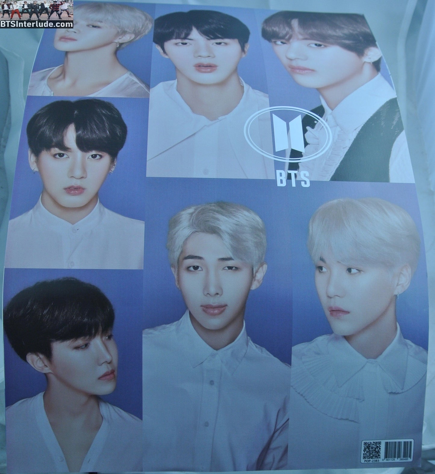 BTS POSTER MINI FANSITE GROUP WHITE OUTFITS JUNGKOOK V JIMIN RM J-HOPE SUGA JIN