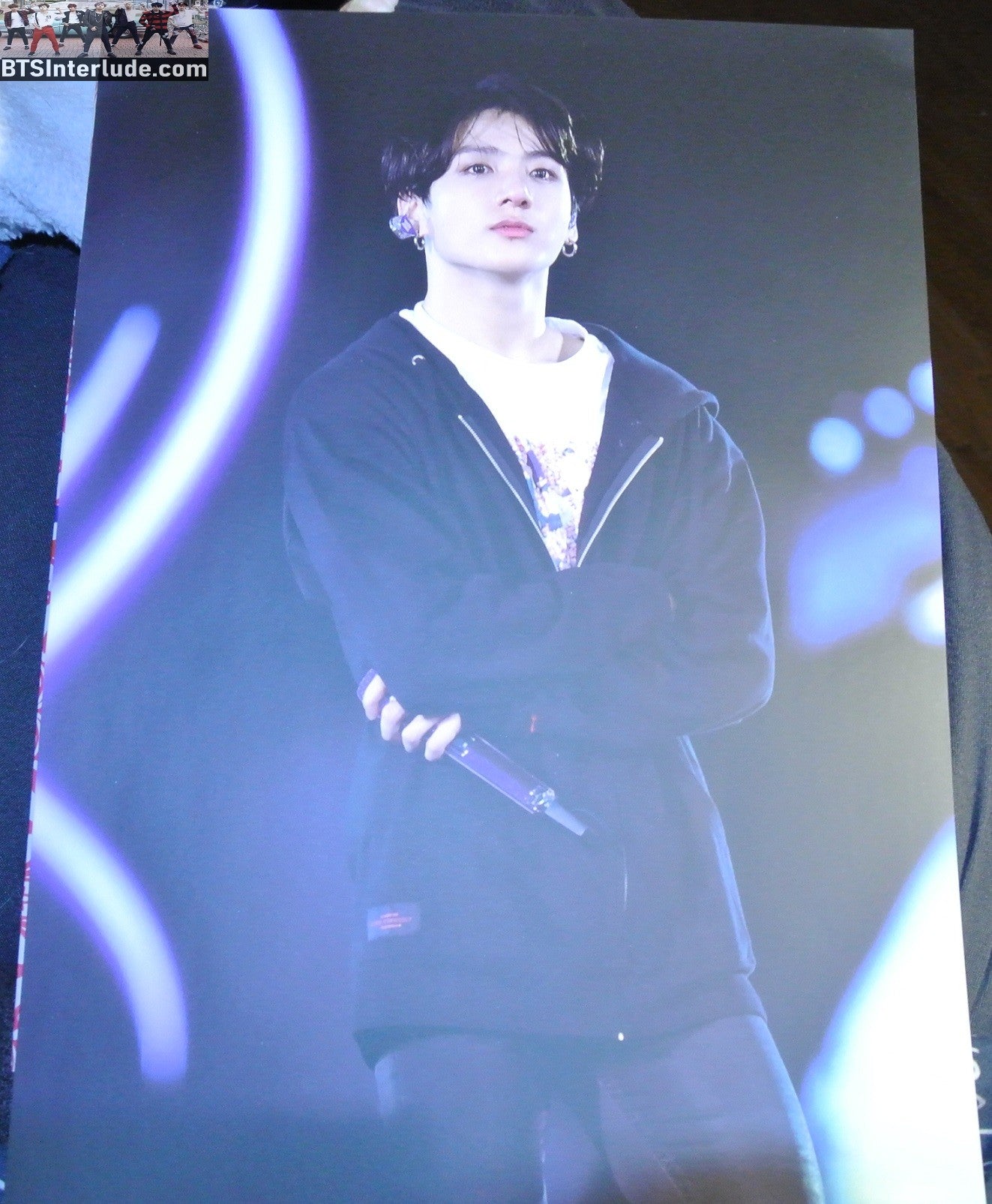 BTS POSTER MINI FANSITE JEON JUNGKOOK 전정국 BLACK HOODIE THE KNOCK FANSITE GUT FEELING