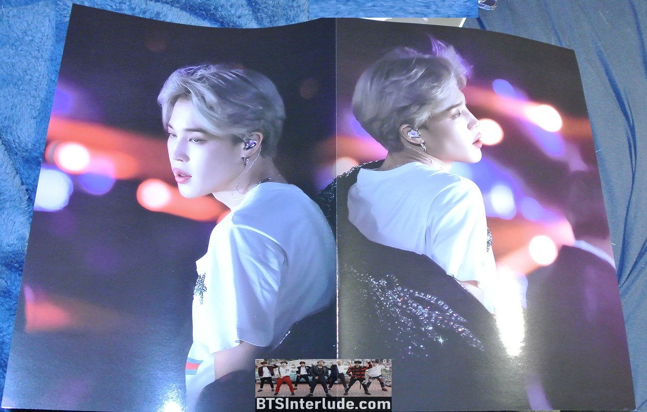 BTS POSTER FANSITE PARK JIMIN 박지민 WHITE T SHIRT 2 SHOT NEVERMIND PIECES OF MIND FANSITE