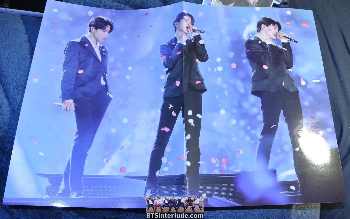 BTS POSTER FANSITE PARK JIMIN 박지민 BLACK SUIT 3 SHOT NEVERMIND PIECES OF MIND FANSITE
