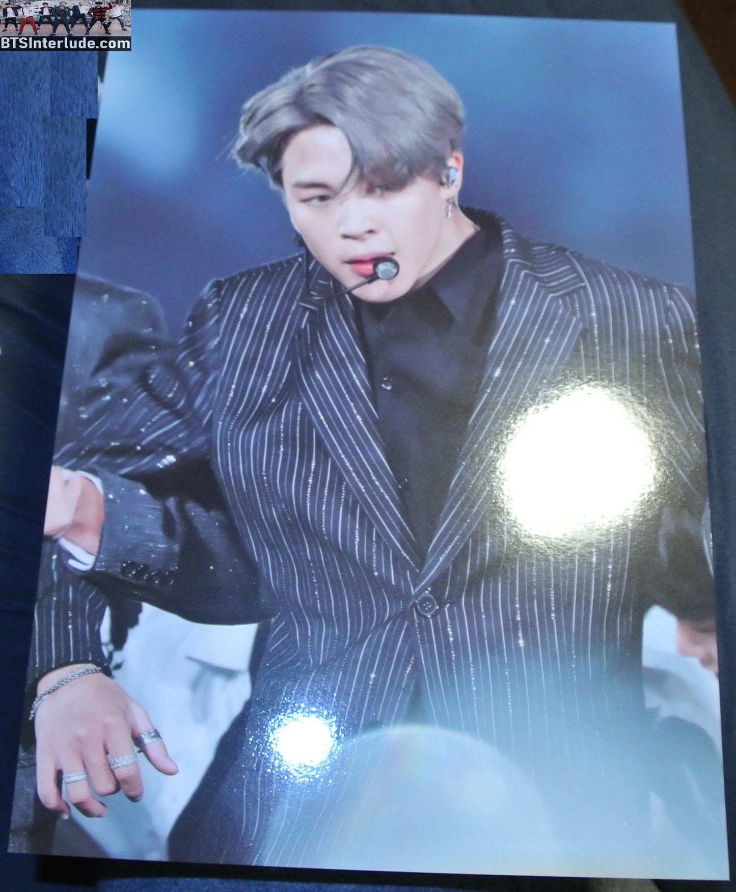 BTS POSTER MINI FANSITE PARK JIMIN 박지민 PINSTRIPE SUIT NEVERMIND PIECES OF MIND FANSITE