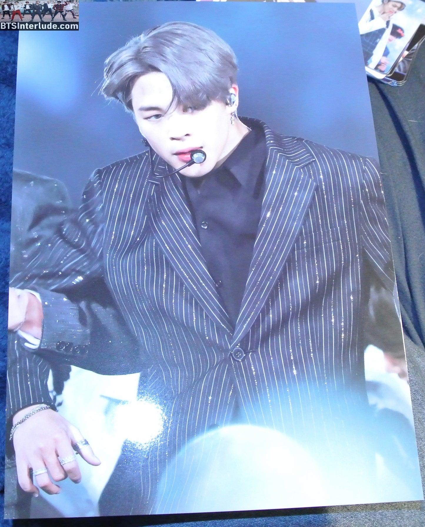 BTS POSTER MINI FANSITE PARK JIMIN 박지민 PINSTRIPE SUIT NEVERMIND PIECES OF MIND FANSITE