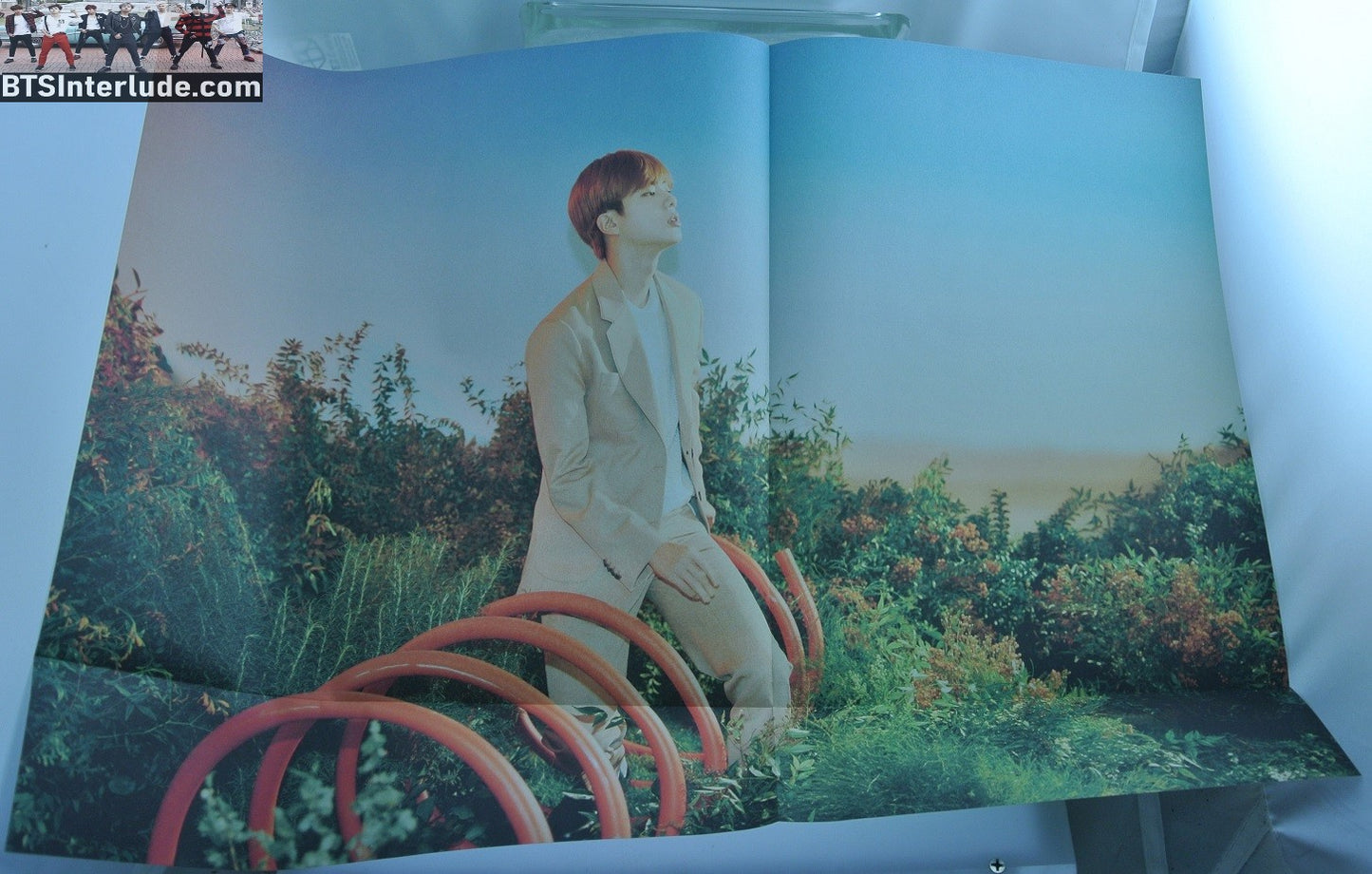 BTS POSTER FOLDED OFFICIAL JIN KIM SEOKJIN 김석진 BIKE RACK HYBE INSIGHT LIMITED EDITION OFFICIAL MERCHANDISE