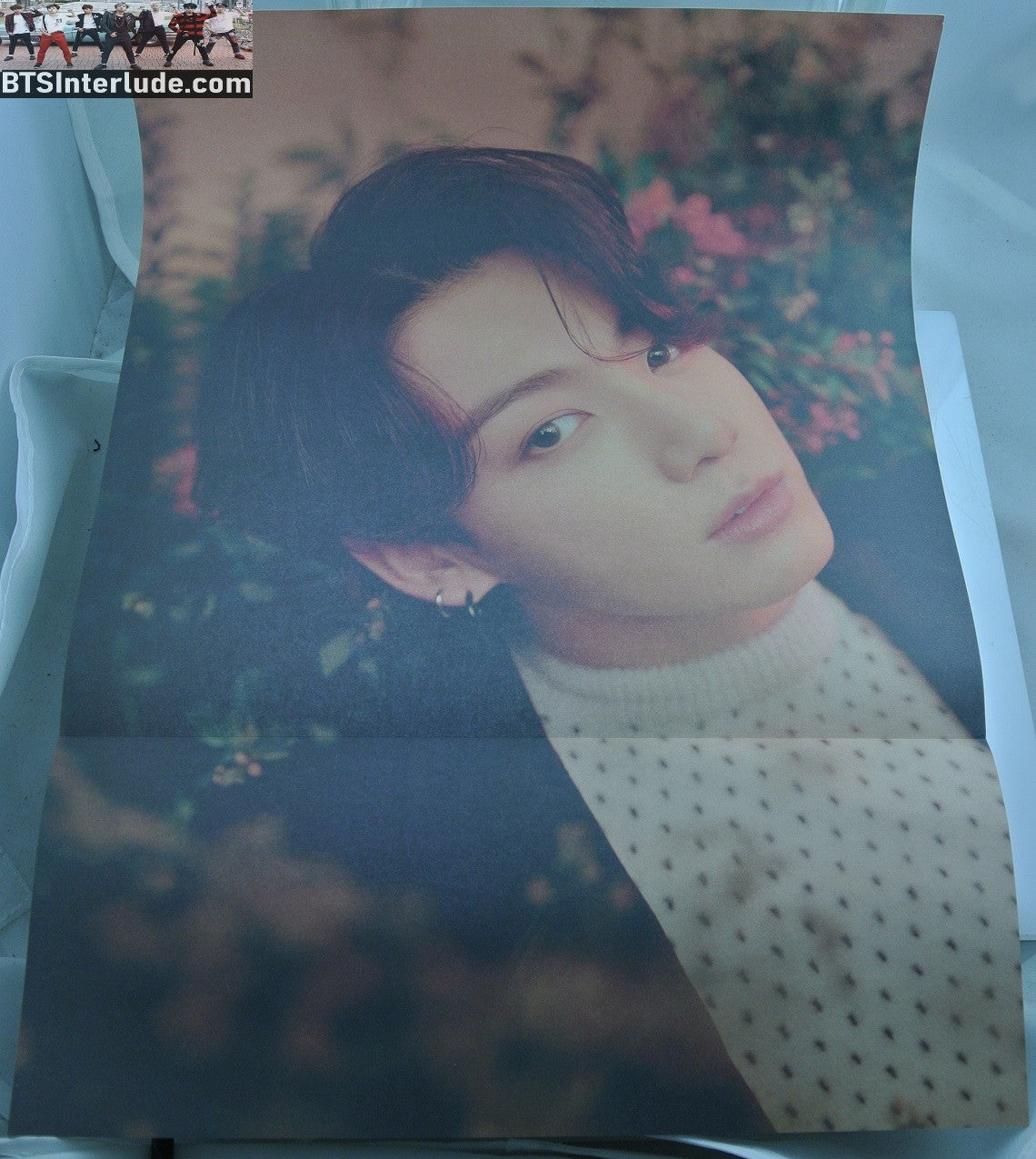 BTS POSTER FOLDED OFFICIAL JEON JUNGKOOK 전정국 CLOSE FLOWERS COLOR 11.75" X 16.5" HYBE INSIGHT LIMITED EDITION OFFICIAL MERCHANDISE