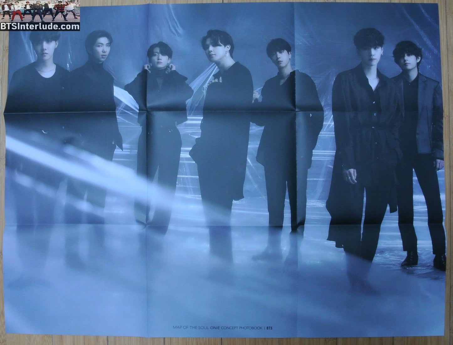 BTS POSTER FOLDED OFFICIAL GROUP COLOR MAP OF THE SOUL ON:E ONE BOOK CLUE VERSION NEW JUNGKOOK V JIMIN RM J-HOPE SUGA JIN