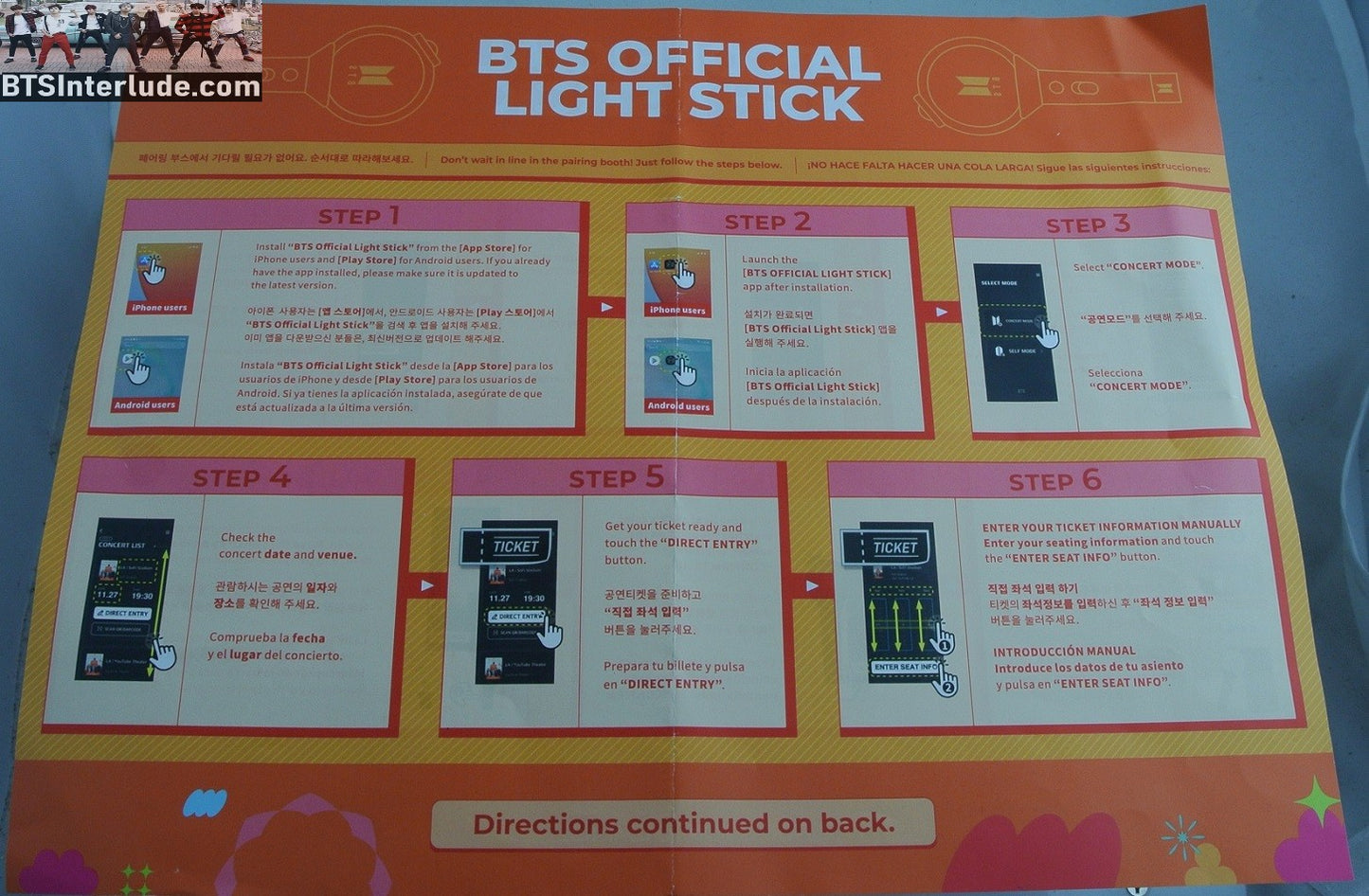 BTS POSTER FOLDED OFFICIAL GROUP 2021 PERMISSION TO DANCE PTD SOFI CONCERT ARMY BOMB INSTRUCTIONS JUNGKOOK V JIMIN RM J-HOPE SUGA JIN