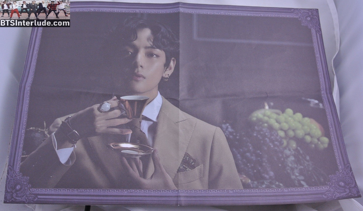BTS POSTER OFFICIAL V KIM TAEHYUNG 김태형 MAP OF THE SOUL 7 FOLDED TWO SIDED GROUP ON OTHER SIDE OFFICIAL MERCHANDISE
